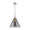 Cone Mini Pendant shown in the Polished Nickel finish with a Plated Smoke shade