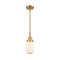 Dover Mini Pendant shown in the Satin Gold finish with a Matte White shade