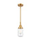 Dover Mini Pendant shown in the Satin Gold finish with a Clear shade
