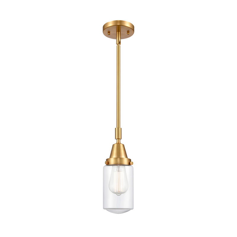 Dover Mini Pendant shown in the Satin Gold finish with a Clear shade
