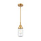 Dover Mini Pendant shown in the Satin Gold finish with a Seedy shade