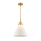 Cone Mini Pendant shown in the Satin Gold finish with a Matte White shade