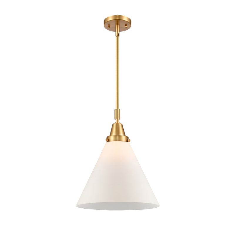 Cone Mini Pendant shown in the Satin Gold finish with a Matte White shade