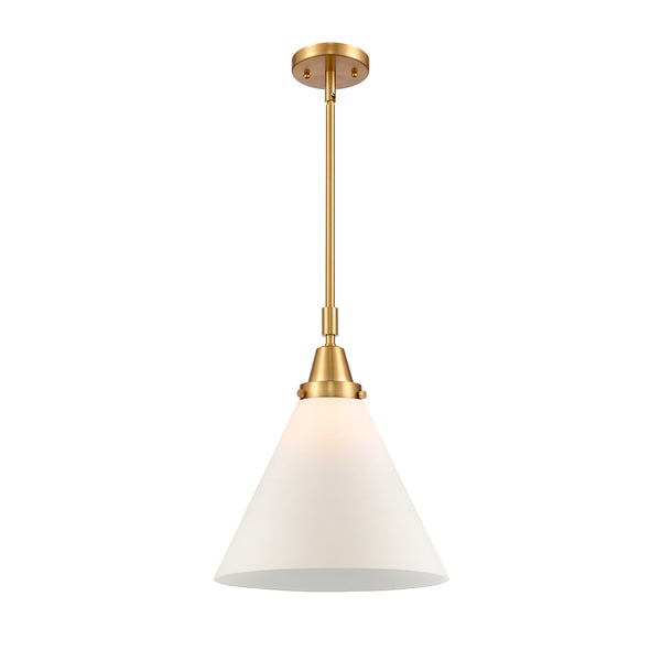 Cone Mini Pendant shown in the Satin Gold finish with a Matte White shade