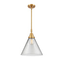 Cone Mini Pendant shown in the Satin Gold finish with a Clear shade