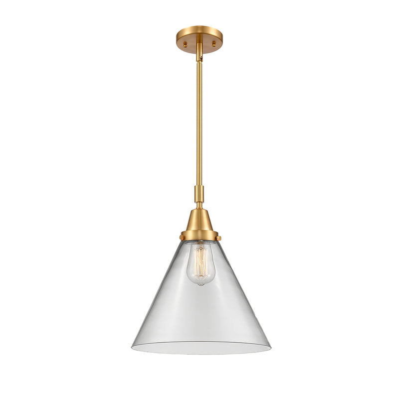 Cone Mini Pendant shown in the Satin Gold finish with a Clear shade
