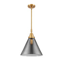 Cone Mini Pendant shown in the Satin Gold finish with a Plated Smoke shade