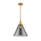 Cone Mini Pendant shown in the Satin Gold finish with a Plated Smoke shade