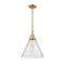 Cone Mini Pendant shown in the Satin Gold finish with a Seedy shade