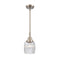 Colton Mini Pendant shown in the Brushed Satin Nickel finish with a Clear Halophane shade