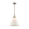 Cone Mini Pendant shown in the Brushed Satin Nickel finish with a Matte White shade