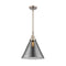 Cone Mini Pendant shown in the Brushed Satin Nickel finish with a Plated Smoke shade