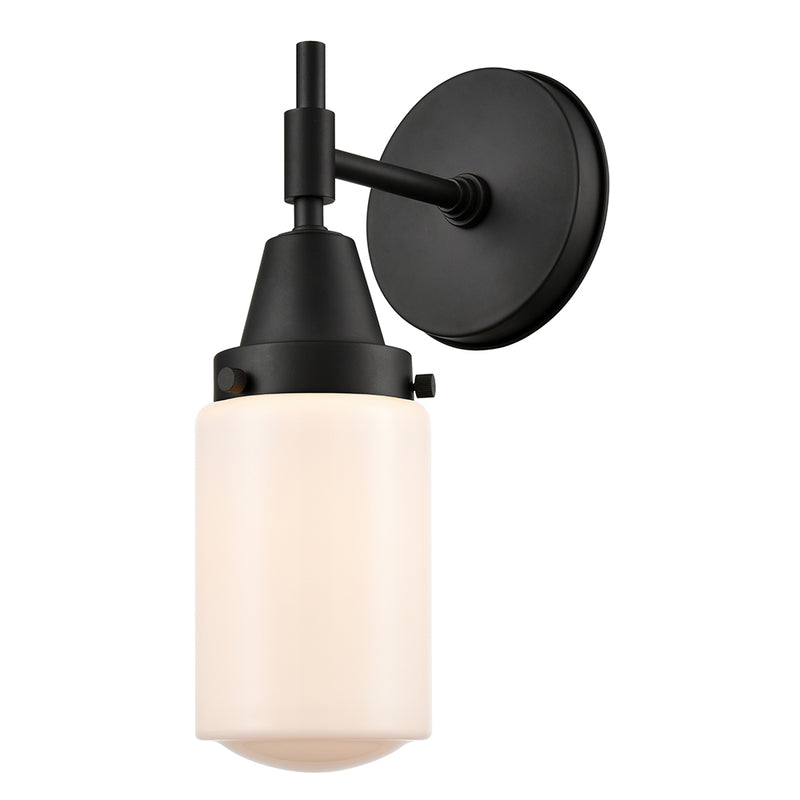 Caden Sconce shown in the Matte Black finish with a Matte White shade