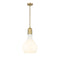 Amherst Mini Pendant shown in the Brushed Brass finish with a Matte White shade