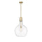 Amherst Pendant shown in the Brushed Brass finish with a Clear shade