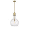 Amherst Pendant shown in the Brushed Brass finish with a Seedy shade