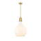 Amherst Pendant shown in the Satin Gold finish with a Matte White shade