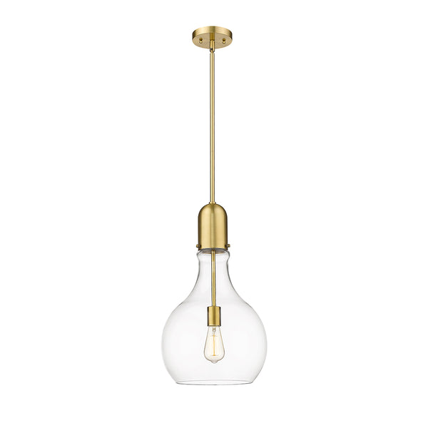 Amherst Mini Pendant shown in the Satin Gold finish with a Clear shade