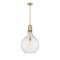 Amherst Pendant shown in the Satin Gold finish with a Seedy shade