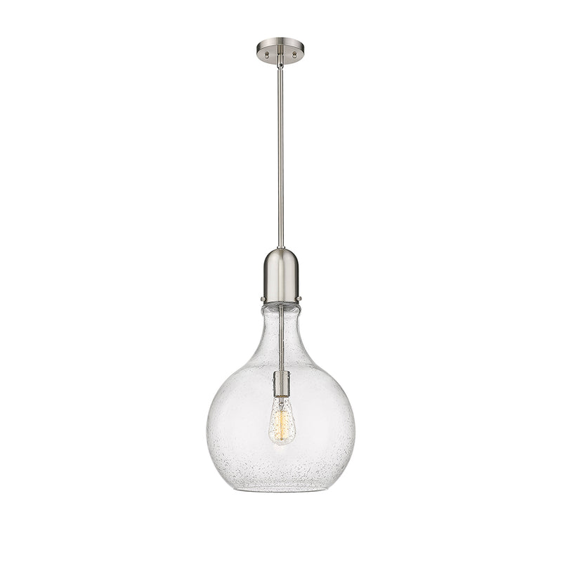 Amherst Pendant shown in the Brushed Satin Nickel finish with a Seedy shade
