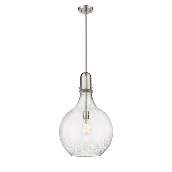 Amherst Pendant shown in the Brushed Satin Nickel finish with a Seedy shade