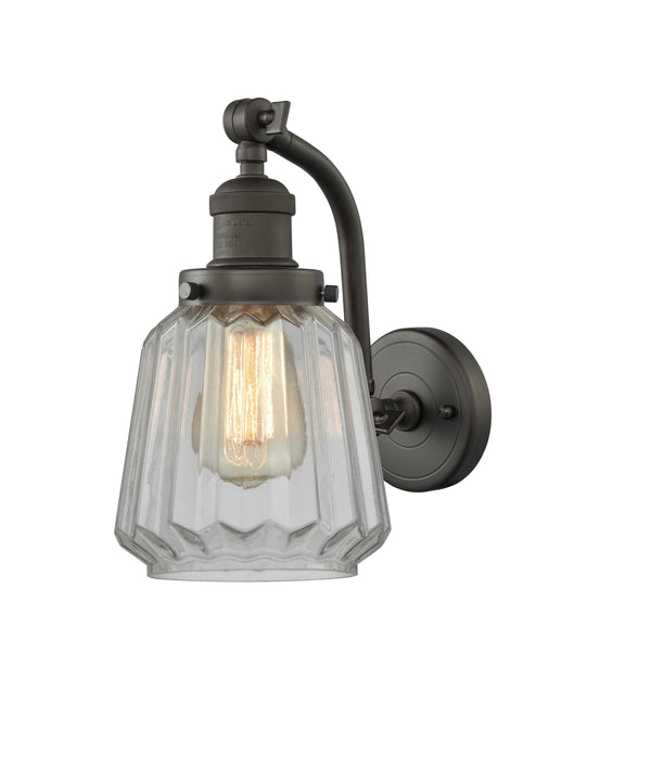 Innovations Lighting Chatham 1-100 watt 6 inch Oil Rubbed Bronze Sconce Clear Fluted Glass  180 Degree Adjustable Swivels 5151WOBG142