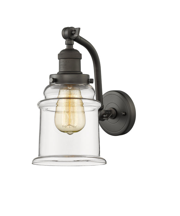 Innovations Lighting Canton 1-100 watt 6.5 inch Oil Rubbed Bronze Sconce  Clear glass   180 Degree Adjustable Swivels 5151WOBG182