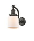 Innovations Lighting Small Bell 1-100 watt 5 inch Oil Rubbed Bronze Sconce Matte White Cased Glass 180 Degree Adjustable Swivels 5151WOBG51