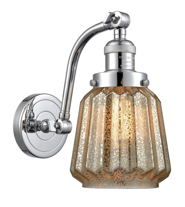 Innovations Lighting Chatham 1-100 watt 6 inch Polished Chrome Sconce Mercury Fluted glass  180 Degree Swivels 5151WPCG146