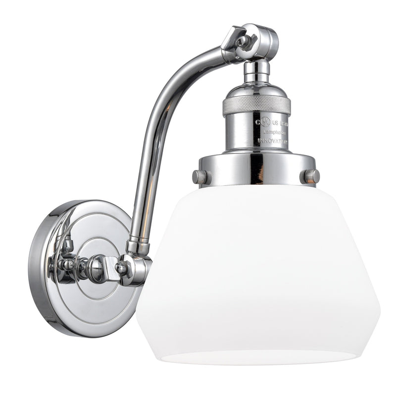 Innovations Lighting Fulton 1-100 watt 7 inch Polished Chrome Sconce Matte White Cased glass  180 Degree Adjustable Swivels 5151WPCG171