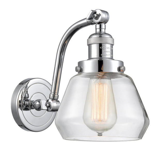 Innovations Lighting Fulton 1-100 watt 7 inch Polished Chrome Sconce  Clear glass   180 Degree Adjustable Swivels 5151WPCG172