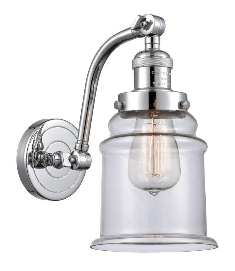 Innovations Lighting Canton 1-100 watt 6.5 inch Polished Chrome Sconce  Clear glass   180 Degree Adjustable Swivels 5151WPCG182