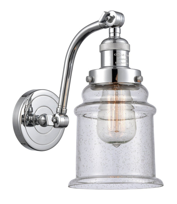 Innovations Lighting Canton 1-100 watt 6.5 inch Polished Chrome Sconce  Seedy glass   180 Degree Adjustable Swivels 5151WPCG184