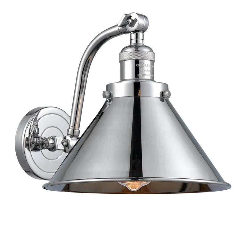 Innovations Lighting Briarcliff 1-100 watt 8 inch Polished Chrome Sconce Polished Chrome Briarcliff shades  180 Degree Swivels 5151WPCM10PC