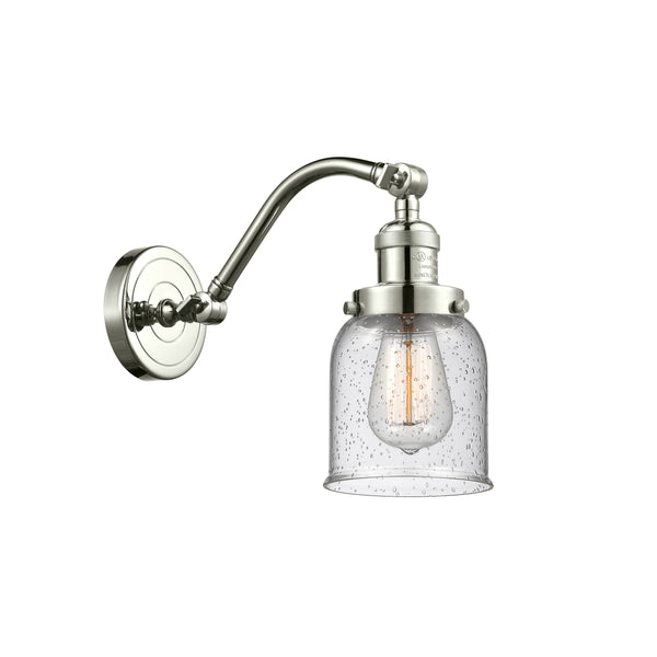 Bell Sconce shown in the Polished Nickel finish with a Seedy shade