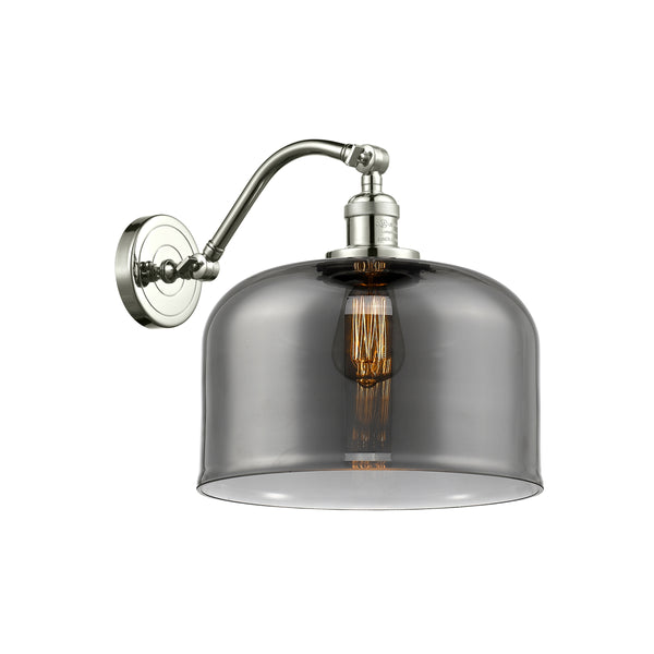 Bell Sconce shown in the Polished Nickel finish with a Plated Smoke shade