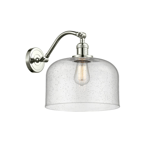 Bell Sconce shown in the Polished Nickel finish with a Seedy shade