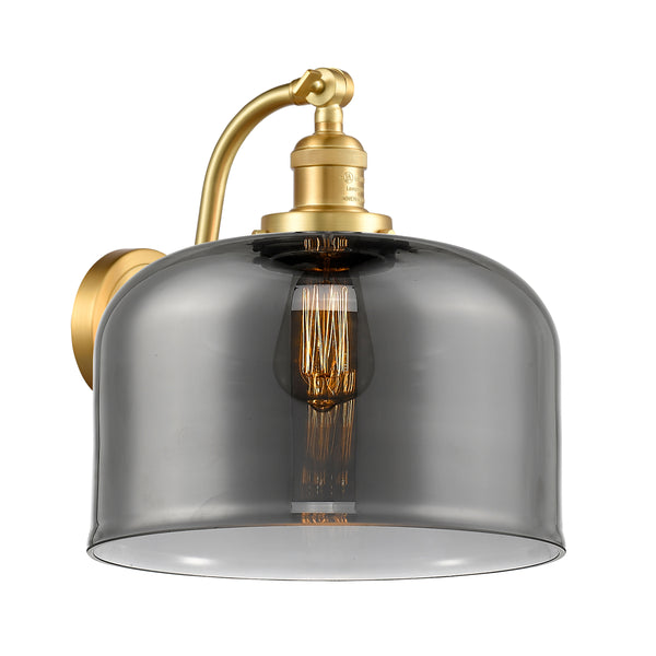 Bell Sconce shown in the Satin Gold finish with a Plated Smoke shade