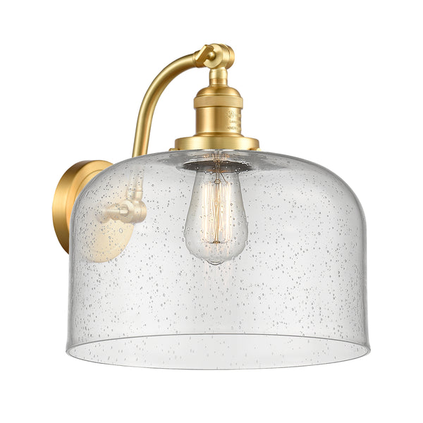 Bell Sconce shown in the Satin Gold finish with a Seedy shade
