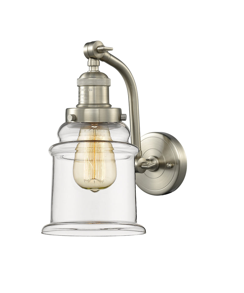 Innovations Lighting Canton 1-100 watt 6.5 inch Brushed Satin Nickel Sconce  Clear glass   180 Degree Adjustable Swivels 5151WSNG182