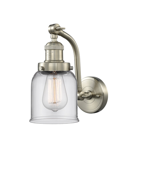 Innovations Lighting Small Bell 1-100 watt 5 inch Brushed Satin Nickel Sconce Clear Glass  180 Degree Adjustable Swivels 5151WSNG52