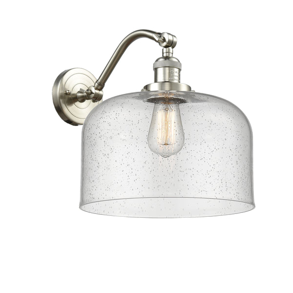 Bell Sconce shown in the Brushed Satin Nickel finish with a Seedy shade