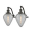 Geneseo Bath Vanity Light shown in the Oil Rubbed Bronze finish with a Clear Crackled shade