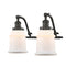 Canton Bath Vanity Light shown in the Oil Rubbed Bronze finish with a Matte White shade