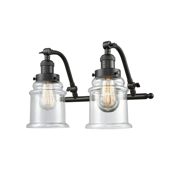 Canton Bath Vanity Light shown in the Oil Rubbed Bronze finish with a Clear shade