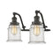 Canton Bath Vanity Light shown in the Oil Rubbed Bronze finish with a Seedy shade