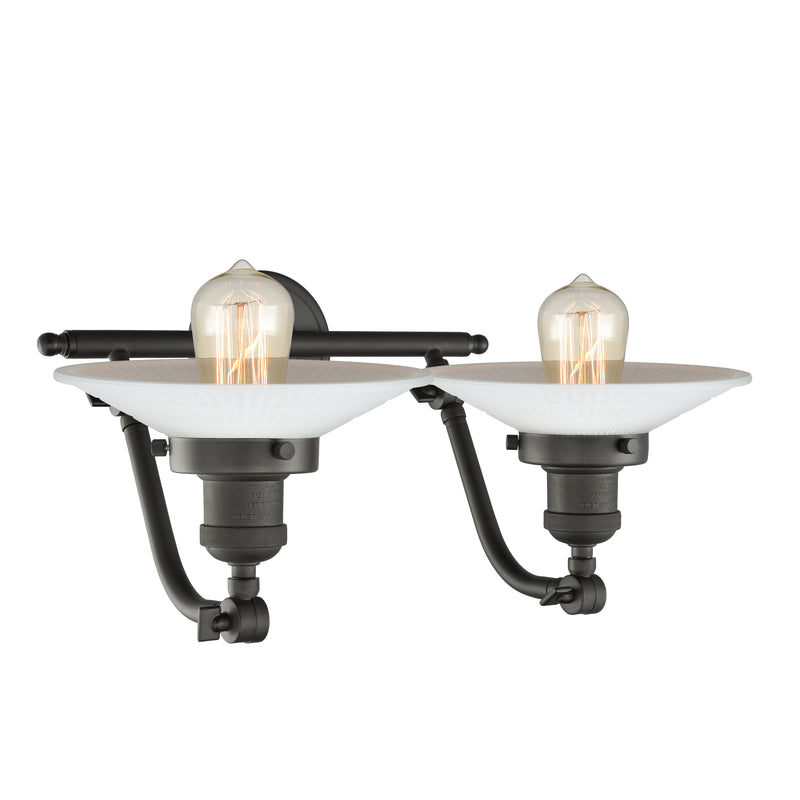 Innovations Lighting Halophane 2 Light Bath Vanity Light Part Of The Franklin Restoration Collection 515-2W-OB-G1
