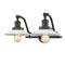 Halophane Bath Vanity Light shown in the Oil Rubbed Bronze finish with a Matte White Halophane shade
