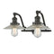 Halophane Bath Vanity Light shown in the Oil Rubbed Bronze finish with a Clear Halophane shade