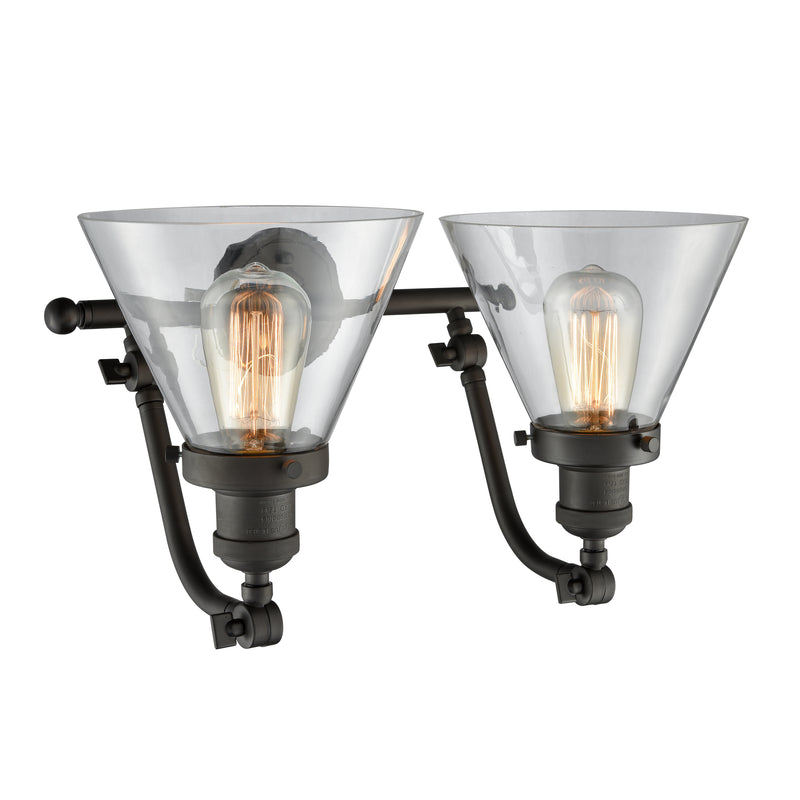 Innovations Lighting Large Cone 2 Light Bath Vanity Light Part Of The Franklin Restoration Collection 515-2W-OB-G42-LED